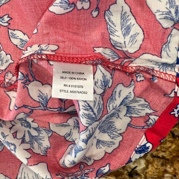 NWT Francesca's Mimi Chica Red/Pink Blue & White Floral Front Tie Dress - SMALL - Picture 10 of 10